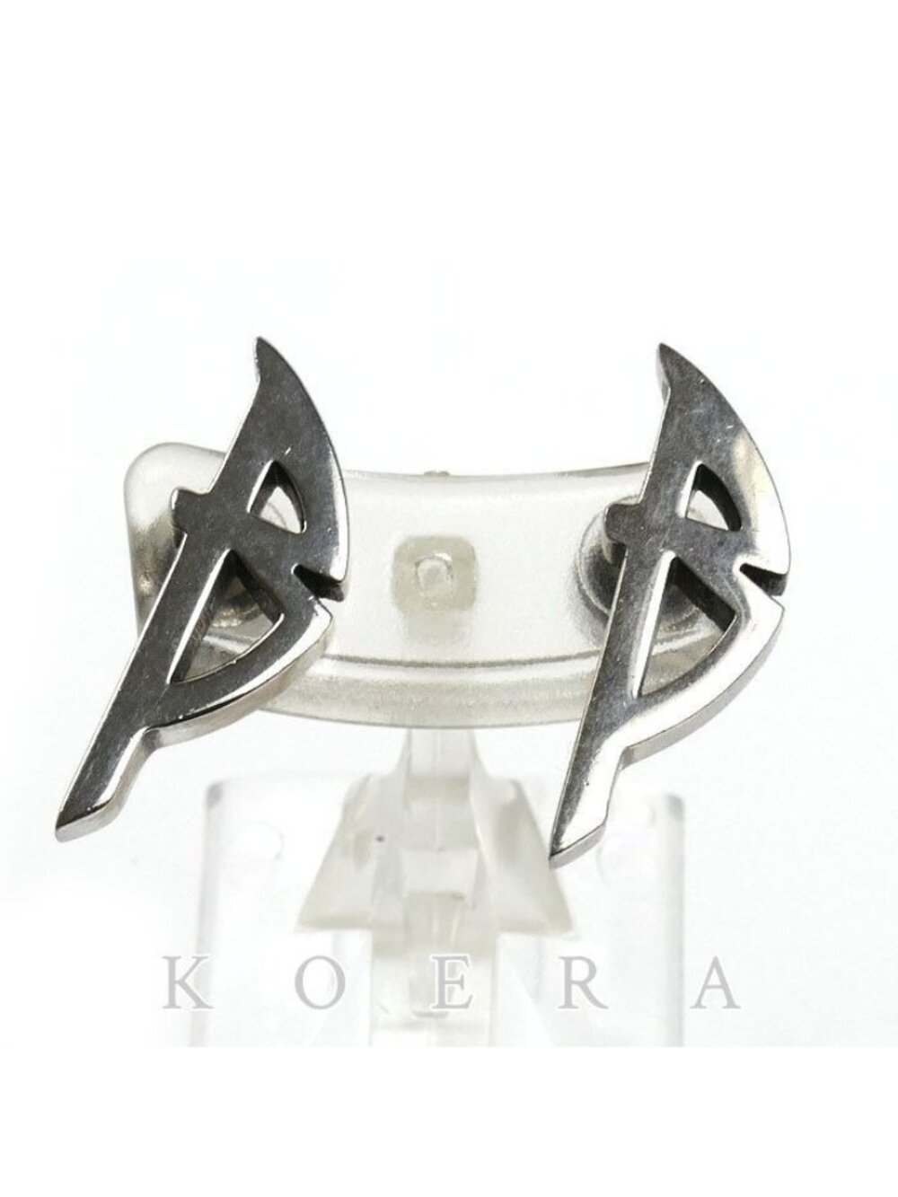 Balenciaga Brass Typo Metal Earrings